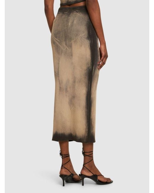 DIESEL Natural M-Deidra Mid Rise Cotton Midi Skirt