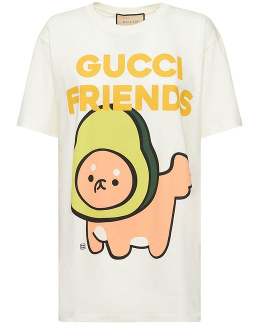 Gucci Metallic Kawaii Friends Cotton T-shirt