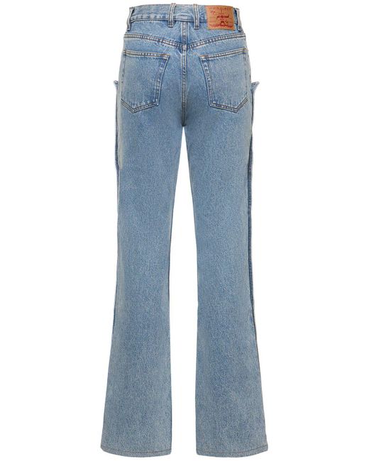 Y. Project Blue Snap-Off Straight Denim Jeans