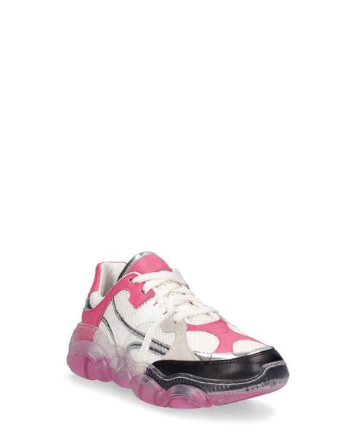 Moschino Pink Mesh & Leather Sneakers