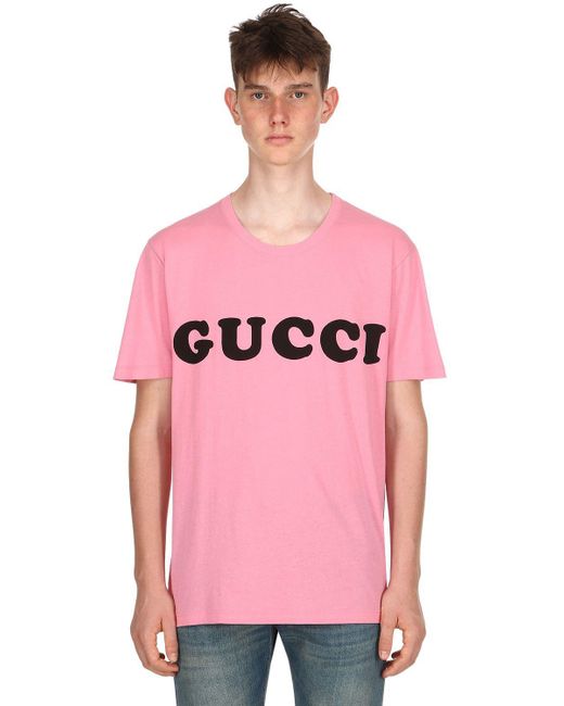 Gucci Pink Baby Printed Cotton Jersey T-shirt for men