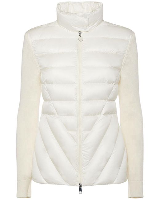 Cárdigan de lana acolchada Moncler de color White