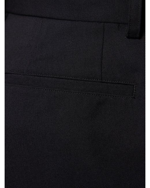 Pantalon évasé en gabardine de laine Noir Kei Ninomiya en coloris Blue