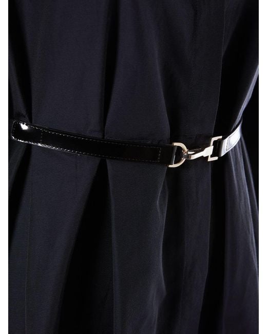 Max Mara Blue Emilia Cotton Blend Midi Shirt Dress