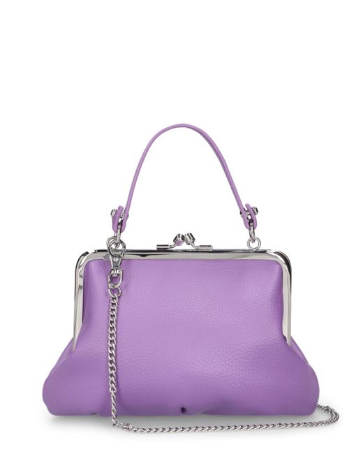 Vivienne Westwood Purple Granny Frame Grained Faux Leather Bag