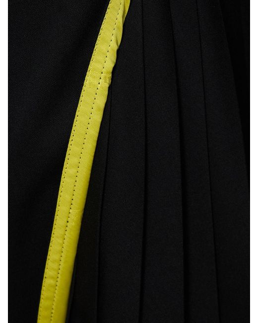 Ferrari Black Wool Blend Midi Skirt With Pleats