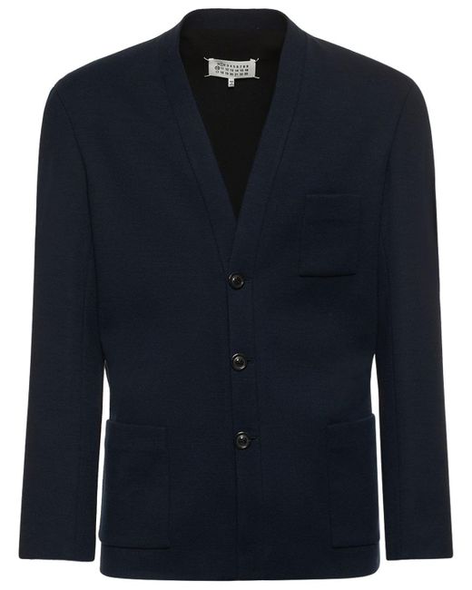 Maison Margiela Milano Stitch Jersey Blazer in Blue for Men | Lyst