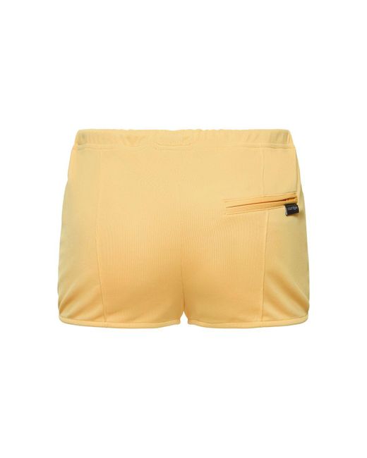 Courreges Yellow Interlock Tracksuit Mini Shorts