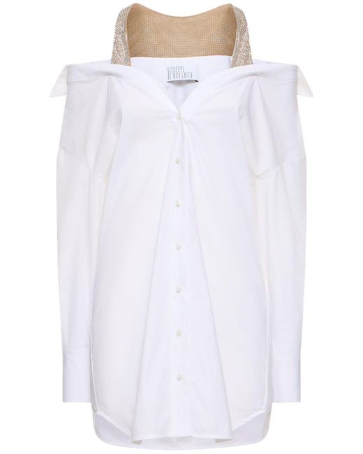 GIUSEPPE DI MORABITO White Cotton Poplin Mini Dress