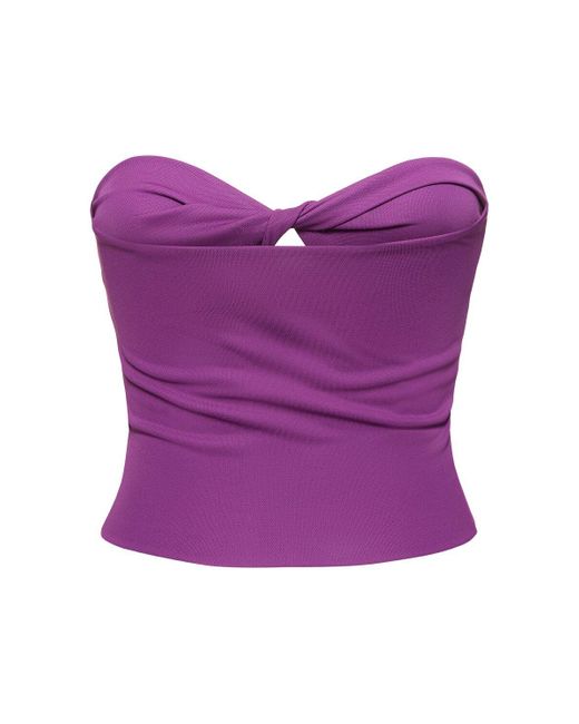 ANDAMANE Purple Lucille Strapless Jersey Top