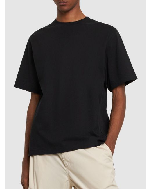 T-shirt in cotone con stampa di Burberry in Black da Uomo