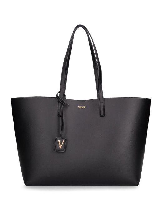 Borsa shopping in pelle di Versace in Black