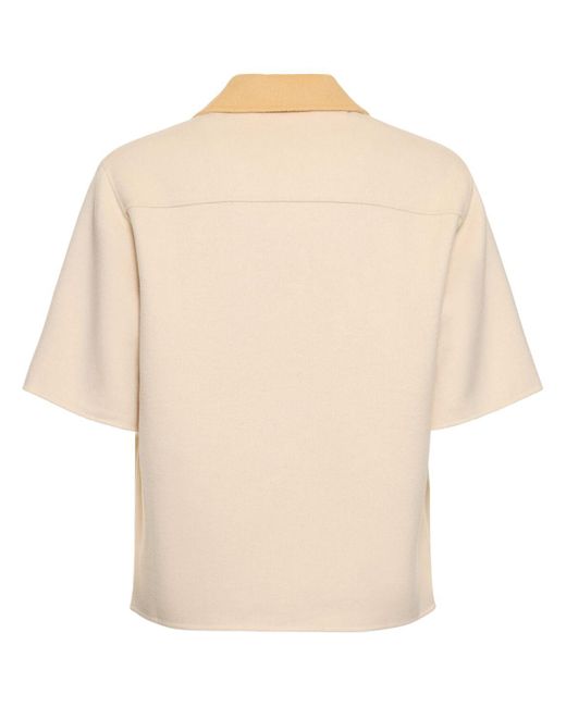 Axel Arigato Natural Holiday Wool Blend Bowling Shirt for men