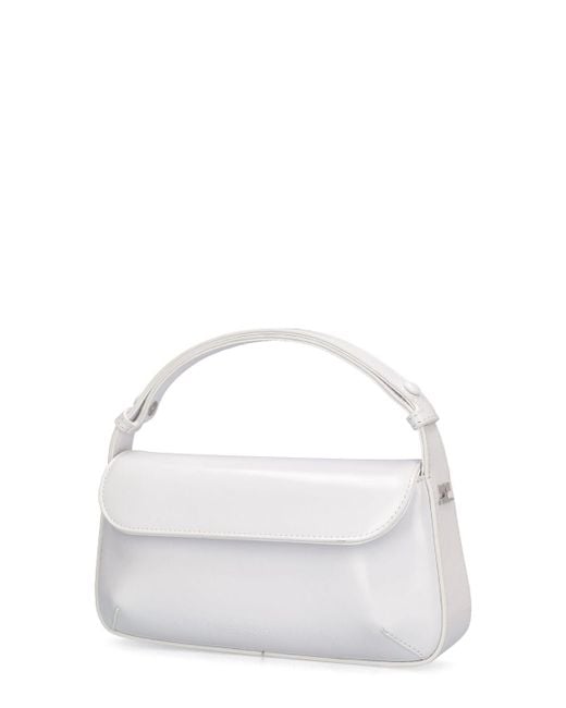 Courreges White Sleek Leather Shoulder Bag