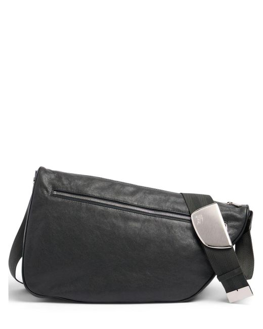 Burberry Black Large Shield Leather Messenger Bag for men