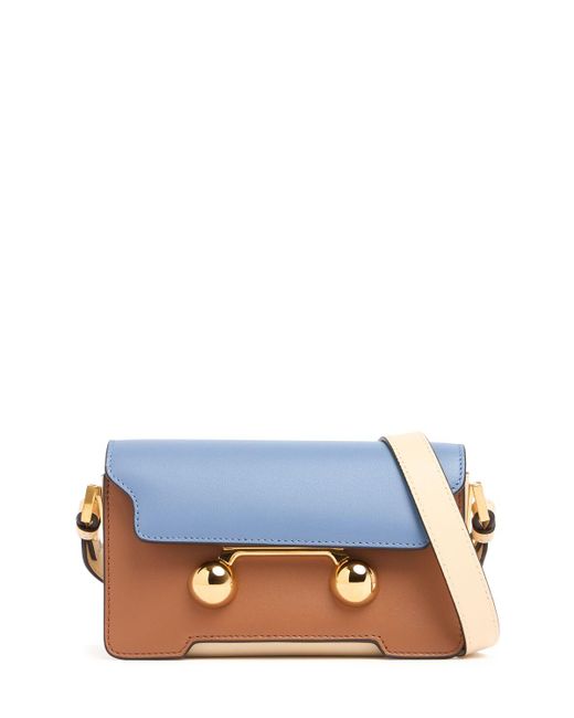 Marni Mini Trunkaroo レザーショルダーバッグ Blue