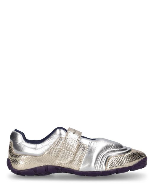 Wales Bonner Sneakers Aus Leder Mit Kroko-metallic-print in White für Herren
