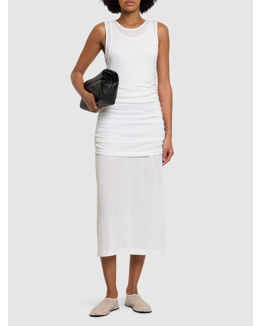 BITE STUDIOS White Romana Layered Sheer Tank Dress