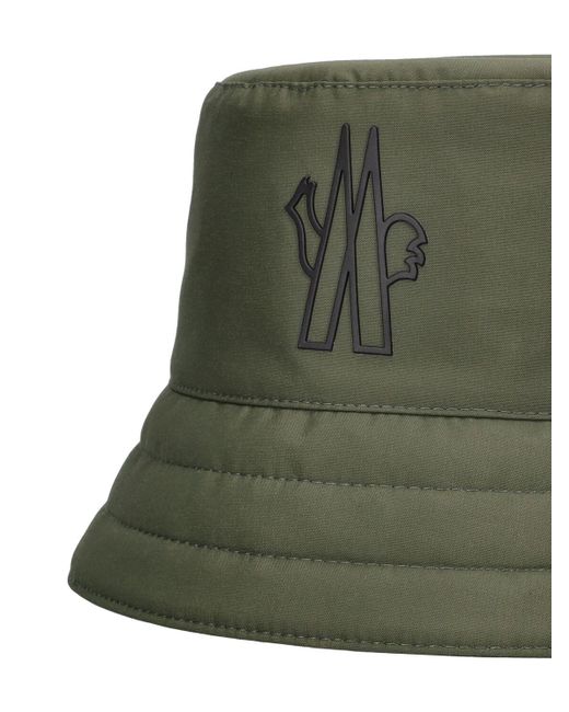 3 MONCLER GRENOBLE Green Logo Tech Bucket Hat for men
