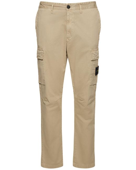 Stone Island Natural Cotton Cargo Pants for men