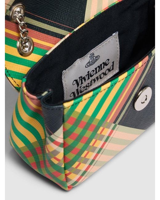 Petit sac porté épaule en saffiano imprimé derby Vivienne Westwood en coloris Gray