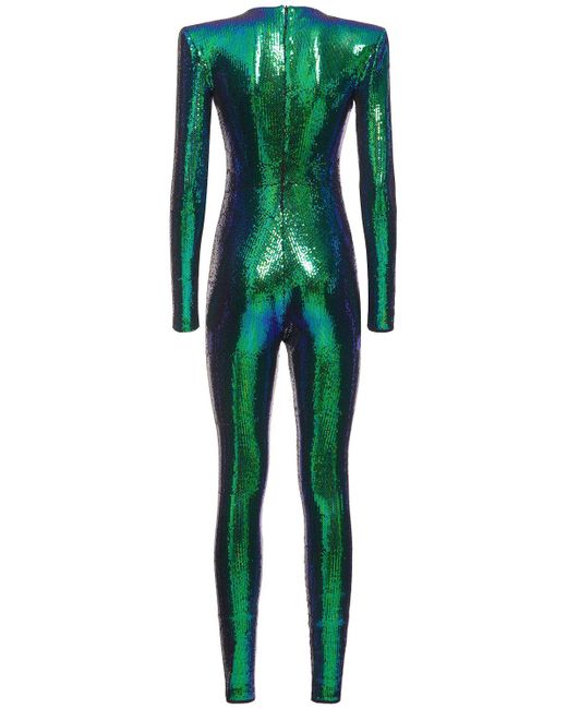 Haut en sequins à manches longues Alexandre Vauthier en coloris Green