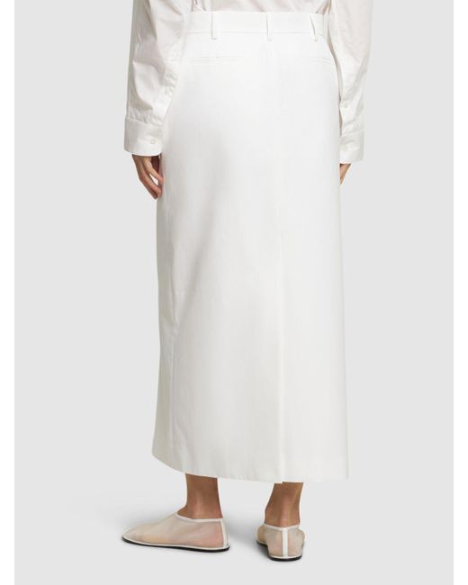 Falda midi de popelina Valentino de color White