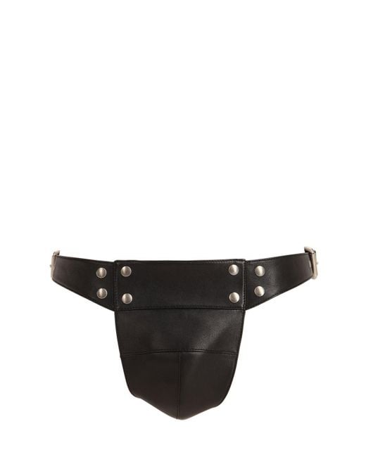 Gucci Black Adjustable Leather Jockstrap for men