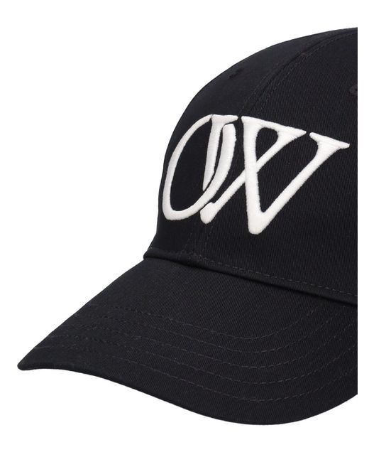 Cappello baseball in cotone con logo di Off-White c/o Virgil Abloh in Black da Uomo