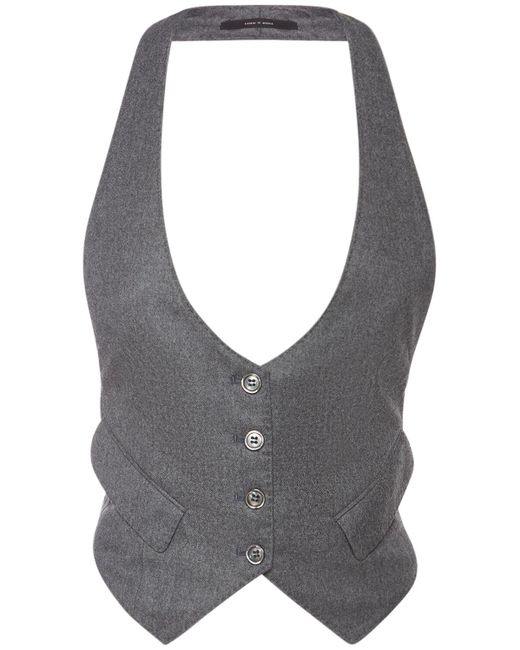 Tom Ford オープンバックウールベスト Gray