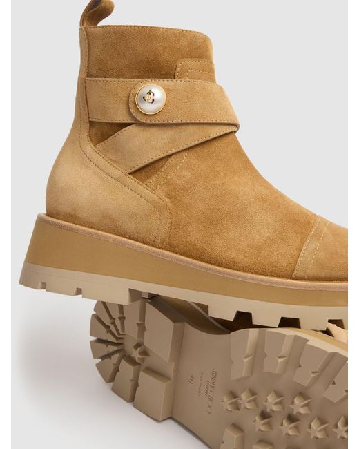 Jimmy Choo Brown Ankle Boots Meena Aus Veloursleder