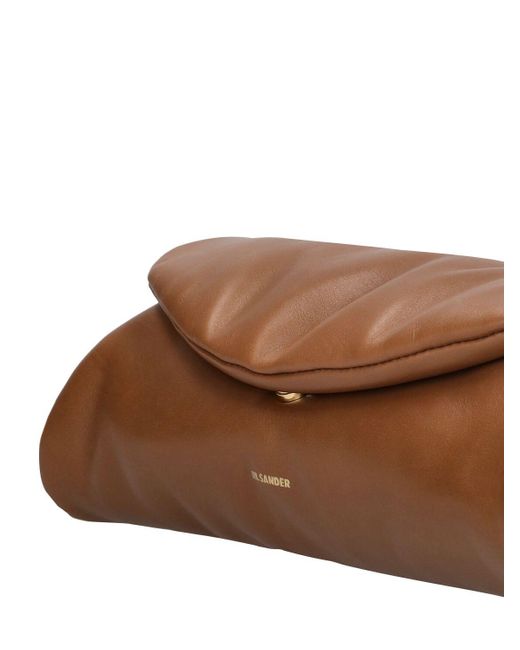 Jil Sander Brown Small Cannolo Padded Leather Bag