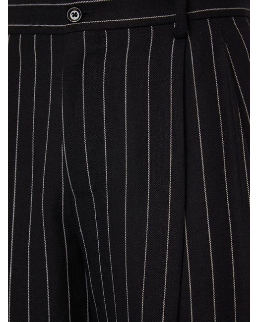 Dolce & Gabbana Hose Aus Leinenmischung Mit Doppelfalte in Black für Herren