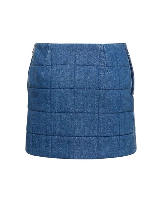 Gucci Blue Quilted Denim Skirt