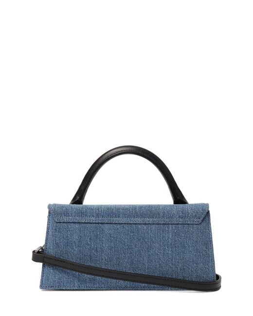 Jacquemus Blue Le Chiquito Long Denim Top Handle Bag