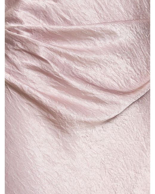 Robe longue en satin Acne en coloris Pink