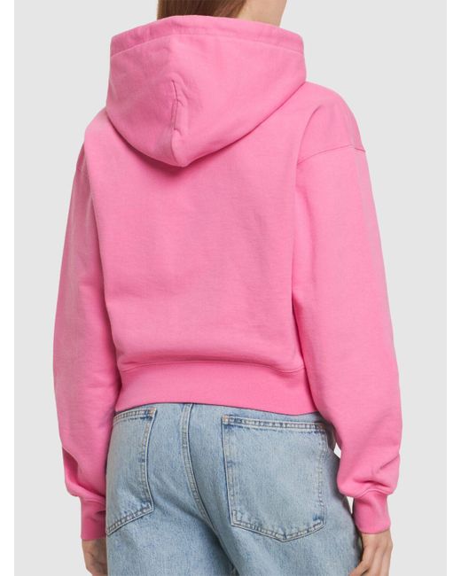 Felpa le hoodie gros grain in cotone di Jacquemus in Pink