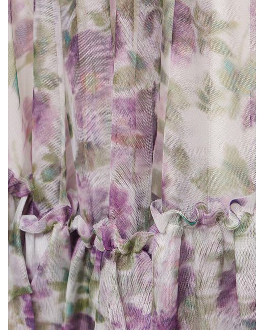 Vestido corto de tul estampado Philosophy Di Lorenzo Serafini de color Purple
