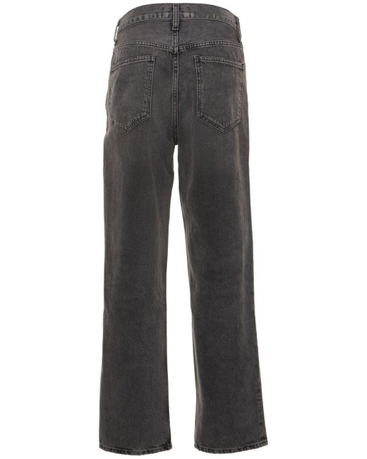 Agolde Gray Criss Cross Cotton Straight Jeans