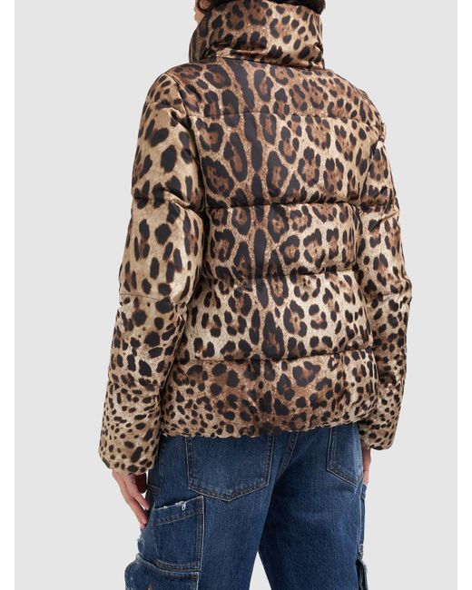 Dolce & Gabbana Multicolor Jacke Aus Satin Mit Leopardendruck