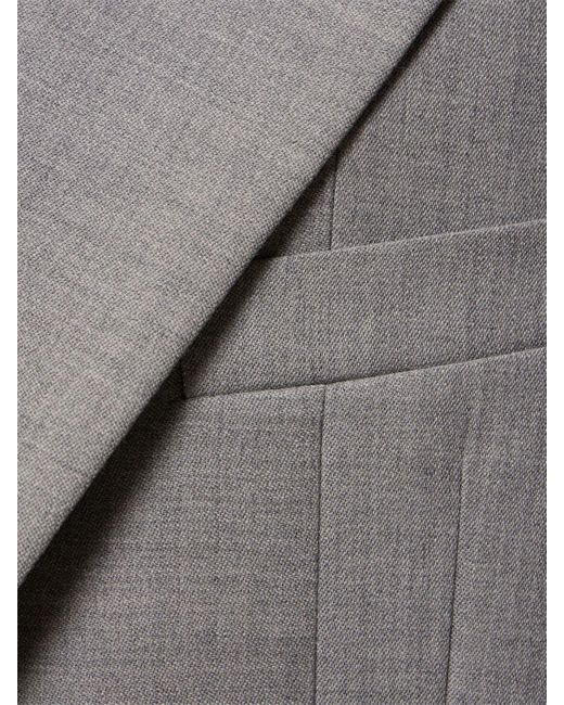 Victoria Beckham Gray Darted Sleeve Tailored Wool Jacket