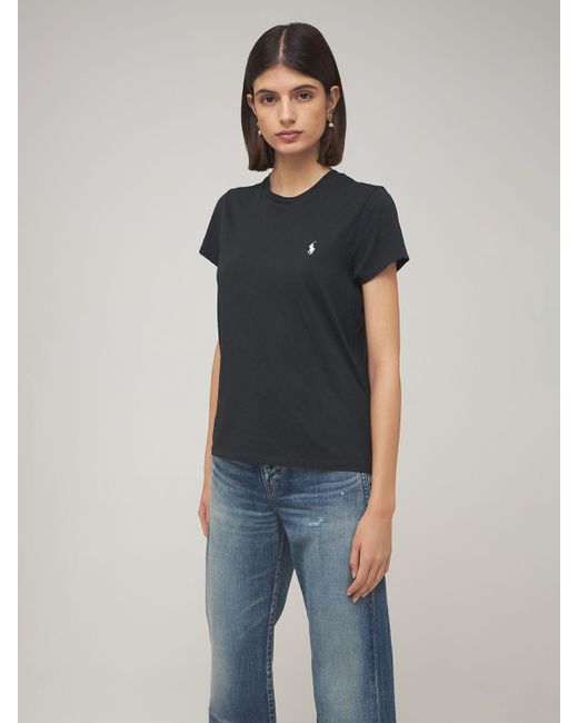 Camiseta de jersey de algodón con logo Polo Ralph Lauren de color Black