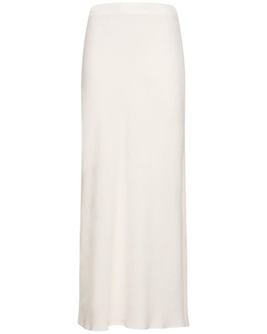 Brunello Cucinelli White Fluid Twill Long Skirt