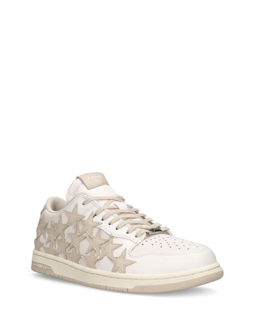 Amiri White Stars Leather Low Top Sneakers for men