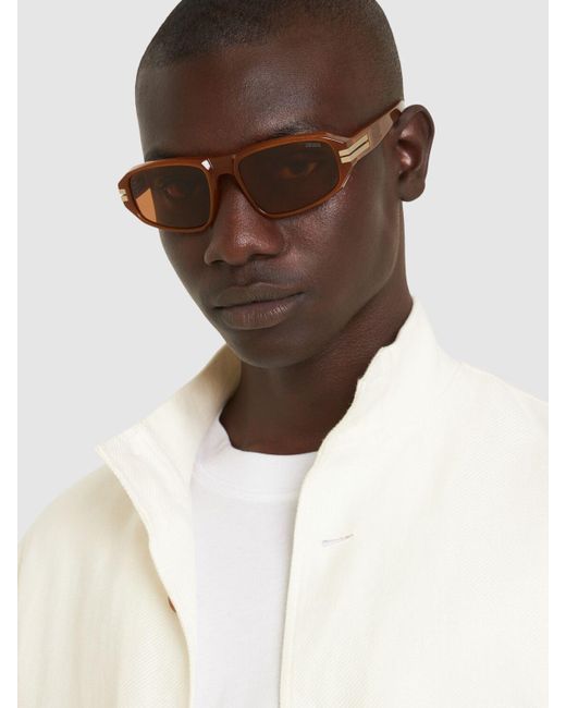 Gafas de sol cuadradas con cadena Zegna de hombre de color Brown