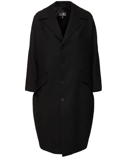 MM6 by Maison Martin Margiela ヘビーウールブレンドギャバジンコート Black