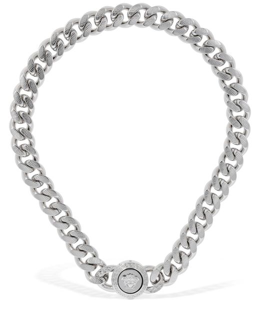 Versace Halskette Aus Metall Mit Logo in Metallic für Herren