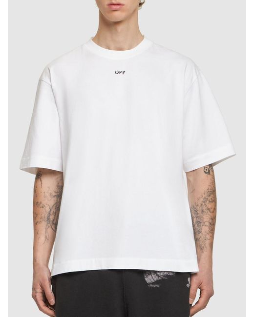 Off-White c/o Virgil Abloh T-shirt Aus Baumwolle "off Stamp" in White für Herren