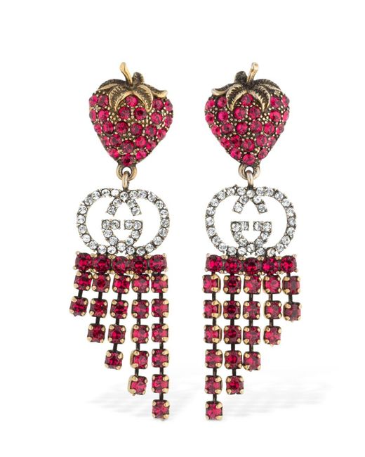 Gucci Red Strawberry Drop Earrings