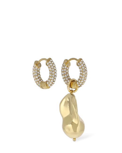Timeless Pearly Metallic Asymmetrische Ohrringe Mit Kristallen